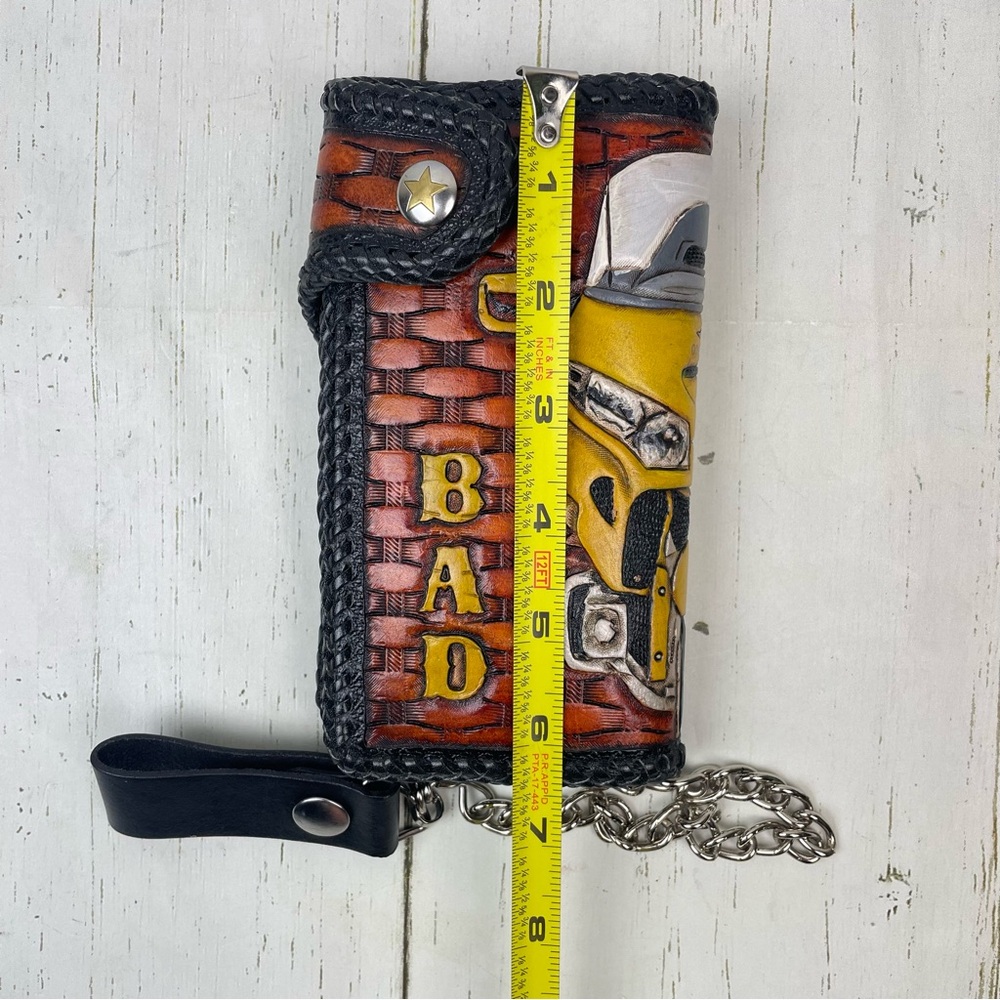 Genuine Leather Custom Biker Wallet - Picture 7 of 14
